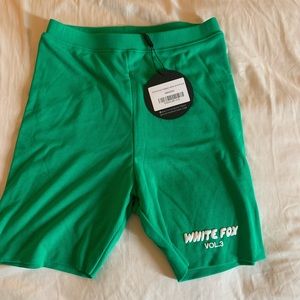 White fox biker shorts